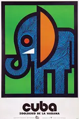 Jorge Hernandez, Cuba Zoologico de la Habana (elephant), 1974, poster