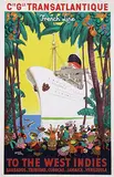 Édouard Collin, Cie Gle Transatlantique French Line To the West Indies Barbados-Curacao-Jamaica-Venezuela, poster