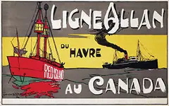 Norman Wilkinson, Ligne Allan du Havre au Canada Red Island, poster