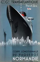André Wilquin, Cie. Glie. Transatlantique French Line "Normandie", 1935, poster