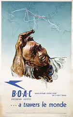 Harold P. Forster, B.O.A.C Peedbird routes? a travers le monde, 1946, poster