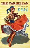 Francesco Hayez, The Caribbean Fly there by BOAC, 1953, poster