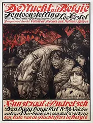 Leendert (Leo) Gestel, Tentoonstelling De Vlucht uit België Kunstzaal d'Audretsch Den Haag, 1914, poster