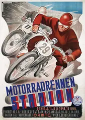 Motorradrennen Stadion Wien ÖAMTC by Atelier Farnik, 1948, poster, sold Jun 2018