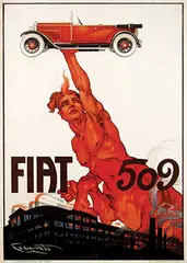 Plinio Codognato, Fiat 509, 1925, poster