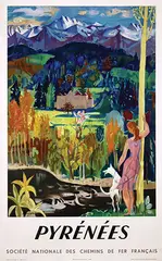 Aiyame, Pyrénées, 1950, poster