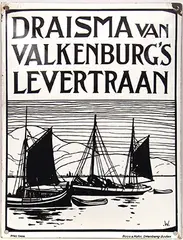 Initial W, Draisma van Valkenburg's Levertraan, poster