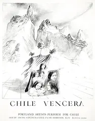 Hendrik P. Pander, Chile Vencera Portland artists perform for Chile, 1975, poster
