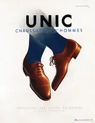 Unic Chaussures d'Hommes by Cassandre, 1932, poster, sold Dec 2017