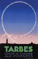 Edmond Maurus, Tarbes aux Pyrénées, 1940, poster