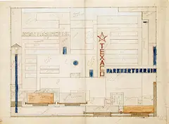 Architectural drawing Amstelbrouwerij Texaco Amsterdam by Louise M. Loeber, 1946, poster, sold Dec 2017