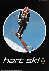 Marvin Newman, hart ski (on photo: Roger Staub Olympic medalist), poster