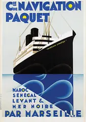 Max Ponty, Cie de Navigation Paquet "Maréchal Lyautey", poster