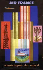 Jacques Nathan-Garamound, Air France amérique du nord, 1958, poster