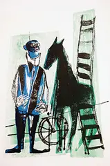 without text, person with horse by Dick Elffers, poster, sold Dec 2017