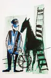 Dick Elffers, without text, person with horse, poster