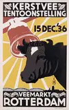 Gerben Scheepstra, Kerstvee Tentoonstelling Veemarkt Rotterdam, 1936, poster