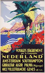 Bernard Rutt, Voyages d'Agrement par la Compagnie "Nederland" Amsterdam Southampton, poster