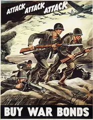 Ferdinand Warren, Attack Attack Attack Buy War Bonds, 1942, poster