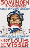 Henri C. Pieck, 50 millioen Indonesiërs wordt den mond gesnoerd. Communistische Party, 1929, poster