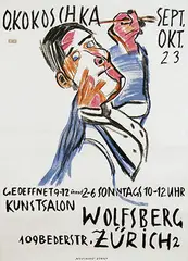 Oskar Kokoschka, Kunstsalon Wolfsberg Zürich O. Kokoschka, 1923, poster