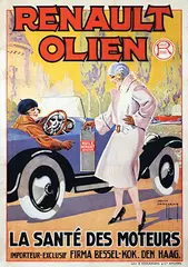 John Janssens, Renault Olien La Santé des Moteurs Firma Bessel-Kok, Den Haag, 1924, poster