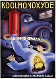 Hans Bolleman, Koolmonoxyde? sluipend gevaar ?, 1942, poster