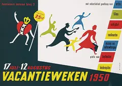 Herbert Meyer Ricard, Vacantieweken 1950, 1950, poster, silkscreen