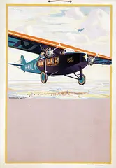 Charles C. Dickson, without text (KLM Fokker FVIII), 1928, poster