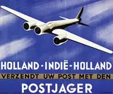 Kees van der Laan, Holland-Indië-Holland Verzendt uw post met den (Pander) Postjager, 1933, poster