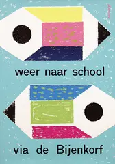 Ad Werner, weer naar school via de Bijenkorf, poster