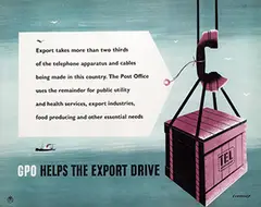 Tom Eckersley, GPO helps the export drive, poster