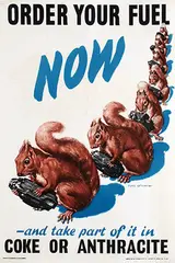 Clive Uptton, Order Your Fuel Now, 1951, poster