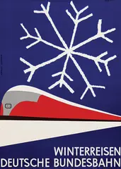 Herbert Schneider, Deutsche Bundesbahn Winterreisen, 1957, poster