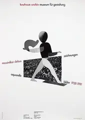 Nicolaus Ott + Bernard Stein, bauhaus-archiv museum für gestaltung maximilian debus zeichnungen aquarelle bilder, 1982, poster