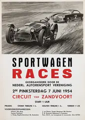 Charles Burki, Sportwagen Races Circuit van Zandvoort, 1954, poster
