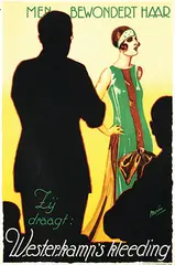 J.H. Morien, Westerkamp's kleeding Men bewondert haar, poster