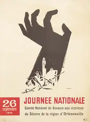 Ad Werner, Journee Nationale Comité Nat. du Séisme, 1954, poster