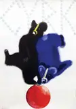 Andrzej Krysztoforski, Cyrk (2 bears on ball), 1968, poster
