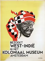 v.d. Berg, Bezoekt West-Indië in het Koloniaal Museum Amsterdam, poster