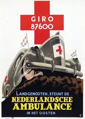 Monogram Ce, Nederlandsche Ambulance in het Oosten, 1941, poster