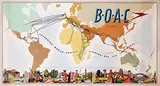 BOAC Speedbird World Routes by F.H. Reitz & J.R. Hart, 1952, poster, sold Jul 2017
