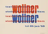 stedelijk museum a'dam, textiel ontwerpen Wollner '59 by Willem Sandberg, 1958, poster, sold Dec 2016