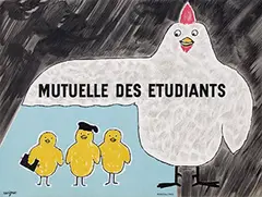 Raymond Savignac, Mutuelle Des Etudiants, 1962, poster
