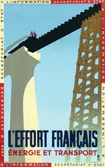 Monogram Pb, l'Effort Francais Énergie et Transport, poster