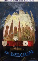 Armand Massonet, Belgian State Railways in Belgium, 1950, poster