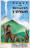 N. Lenaerts, Visit the Belgian Congo (elephants), 1939, poster