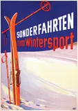 Rudolf Rüffer, Deutsche Bundesbahn Sonderfahrten zum Wintersport, 1954, poster