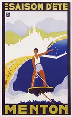 F. Ferrië, Menton Saison d'Été, 1932, poster