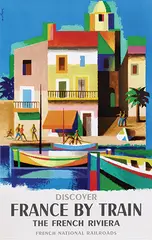 Jacques Nathan-Garamound, Discover France by Train The French Riviera, 1963, poster